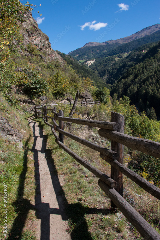 Hiking trail, Vinschgau, South Tyrol, Italy