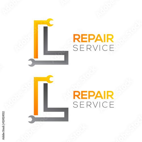 Letter L with wrench logo,Industrial,repair,tools,service and maintenance logo for corporate identity