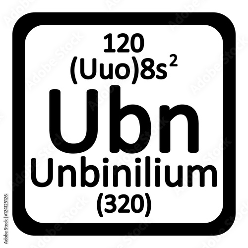 Periodic table element unbinilium icon.