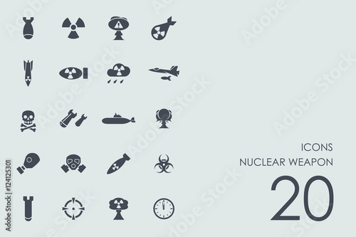 Set of nuclear weapon icons