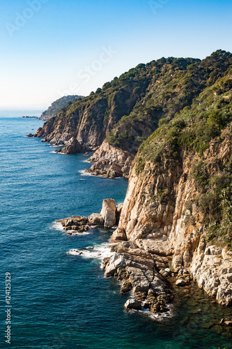 Cliffs and Sea, near Tossa de Mar, Spain, Costa Brava