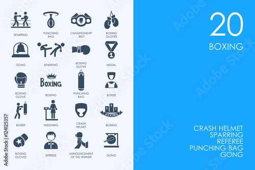 Set of BLUE HAMSTER Library boxing icons