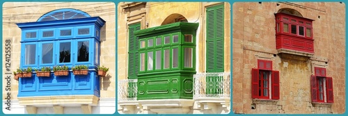 Les balcons colorés de La Valette à Malte