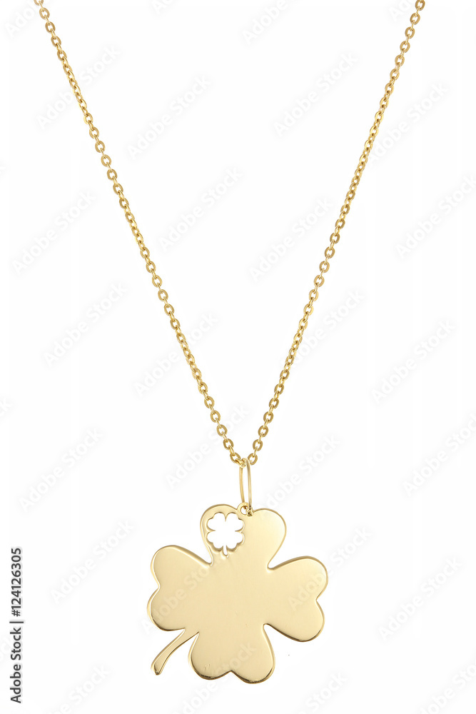 Golden pendant isolated on white Golden pendant isolated on white