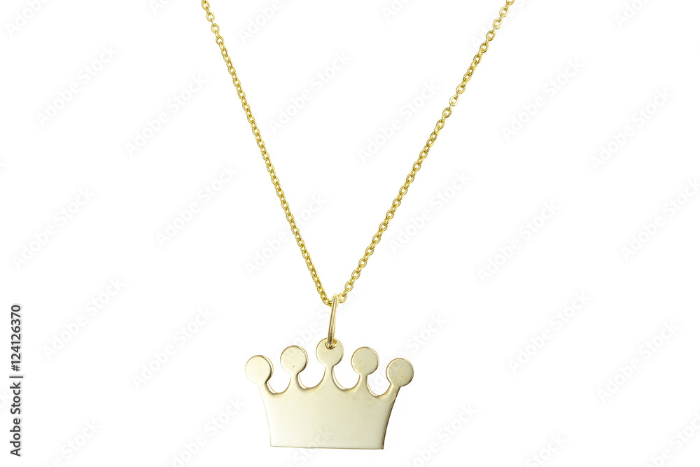 Golden pendant isolated on white Golden pendant isolated on white