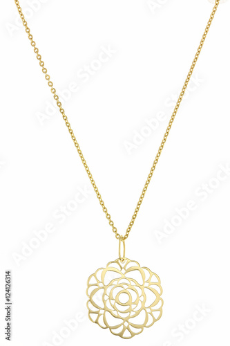 Golden pendant isolated on white