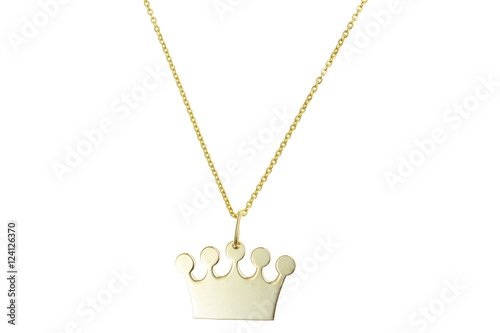 Golden pendant isolated on white