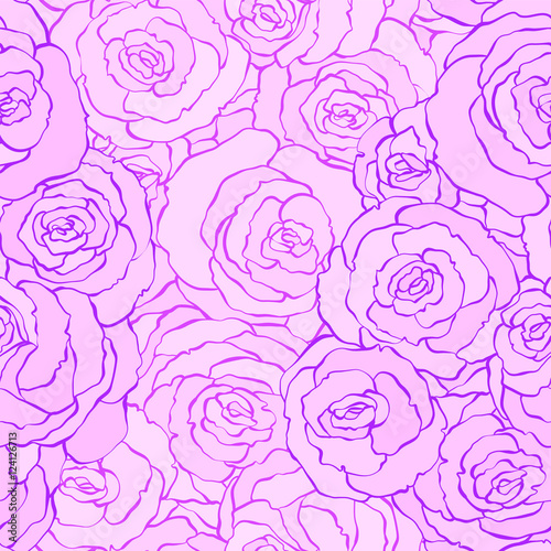 Seamless vintage floral pattern background with flowers of rose . vector illustration in pink colors. Design for fabrics, textiles, paper, wallpaper, web. Retro hand drawn ornament. Victorian style.
