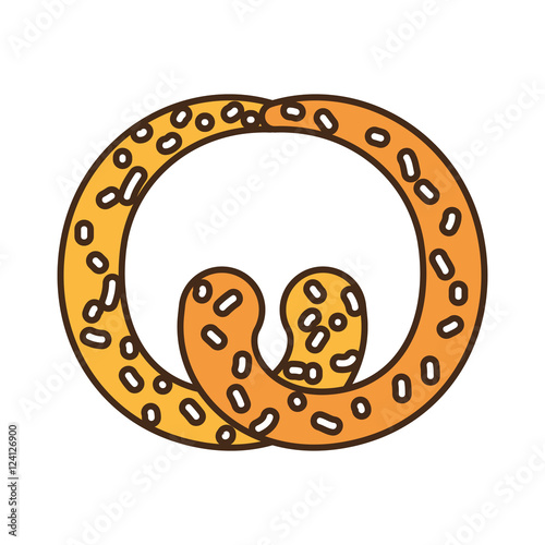 delicious pretzel isolated icon vector illustration design