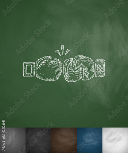 boxing gloves icon. Hand drawn vector illustration