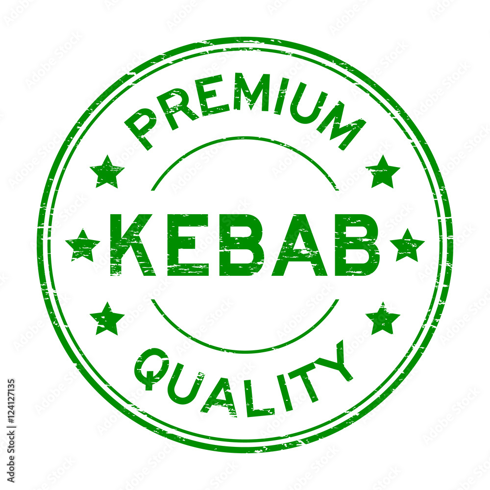 Grunge green premium quality kebab rubber stamp Grunge green premium quality kebab rubber stamp