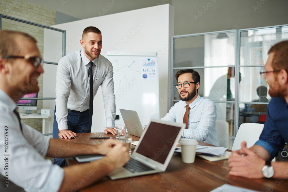 Discussing business project Discussing business project