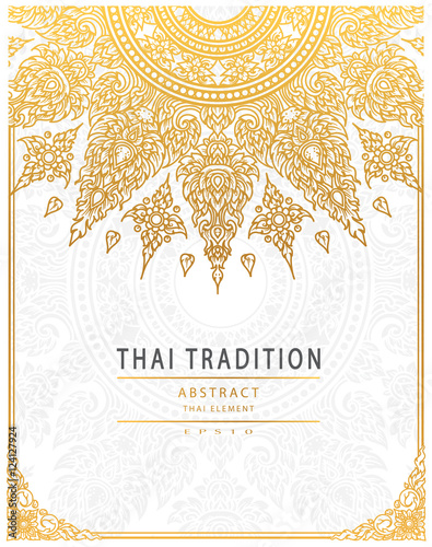 Thai art element Traditional gold cover