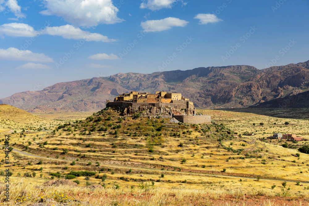 village of berber on a hill in south morocco