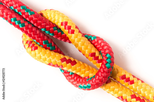 reef knot on white background