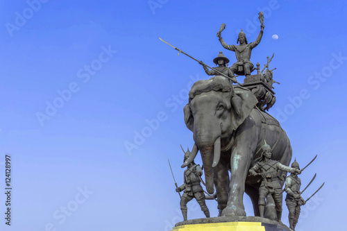 Anusorn Don Chedi Monuments, a tourist attractions in Ayutthaya, Thailand, built in memorial of King Naresuan's triumph over Myanmar in an elephant war