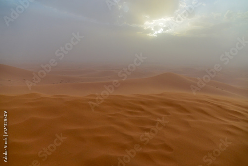 upcoming sandstorm in the sahara at erfoud