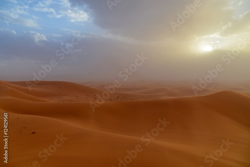 upcoming sandstorm in the sahara at erfoud