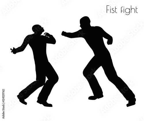 man in fistfight Action pose