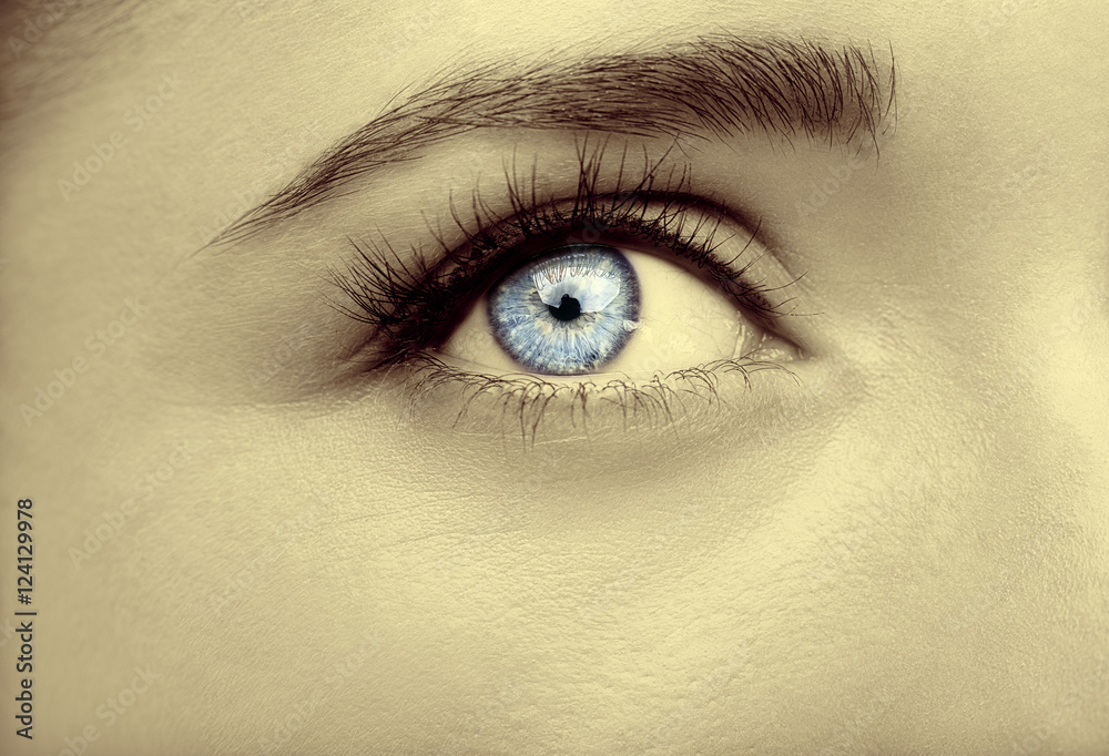 Obraz premium Beautiful insightful look woman's eyes. Vintage style