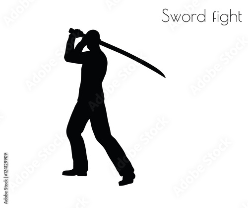 man in swordfight Action pose
