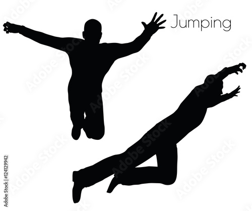 man in  Jumping  Action pose photo