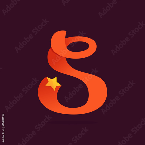 Wallpaper Mural S letter ribbon logo with golden star. Torontodigital.ca