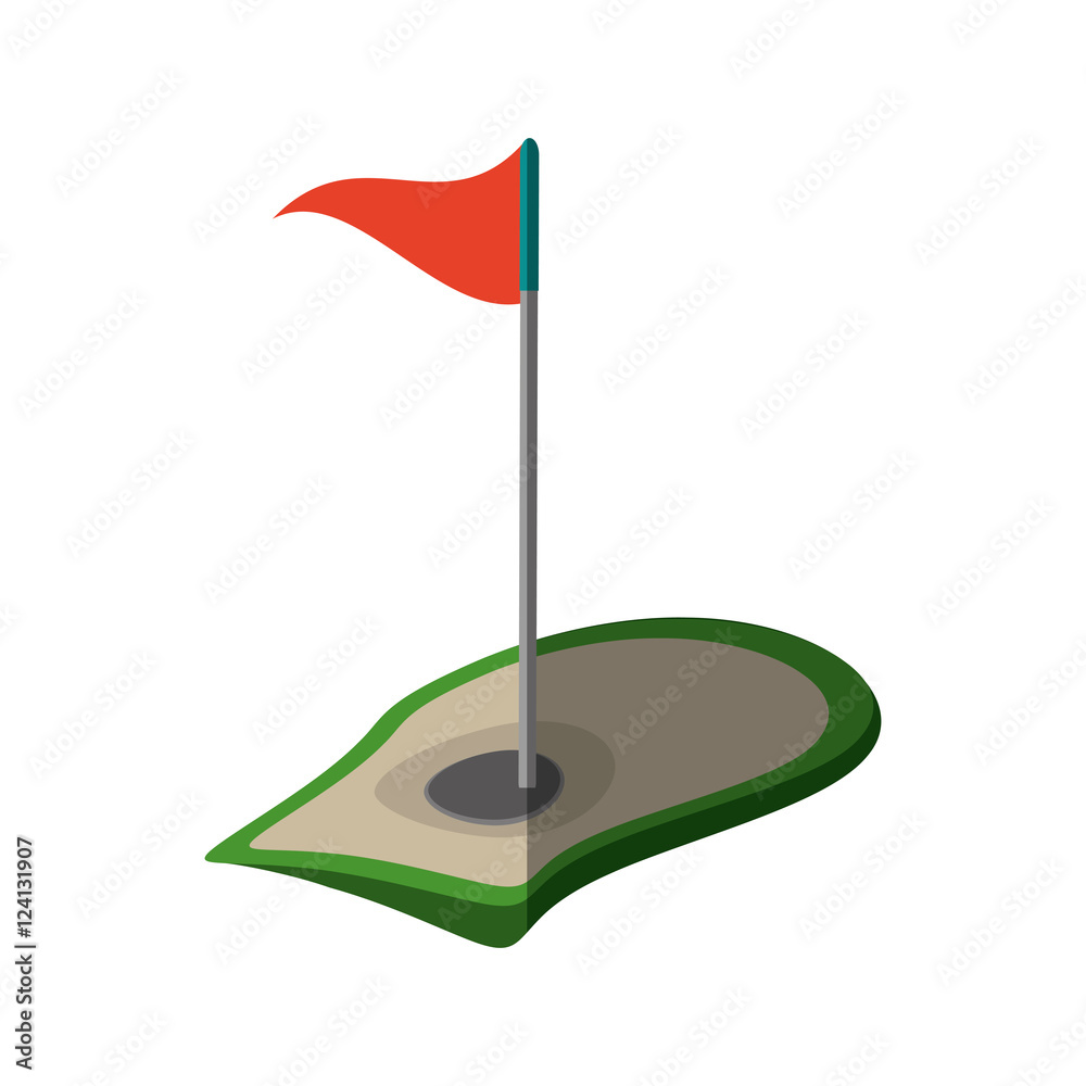 golf flag hole isolated icon vector illustration design golf flag hole isolated icon vector illustration design