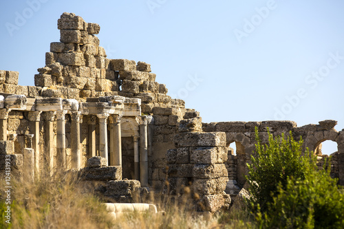 The ruins of the ancient city of Side in Turkey