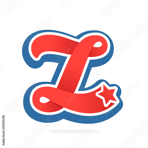 Z letter logo with star in vintage baseball style.