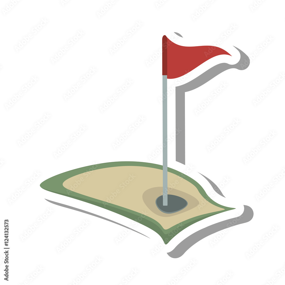 golf flag hole isolated icon vector illustration design golf flag hole isolated icon vector illustration design