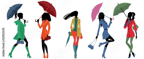 women with umbrellas