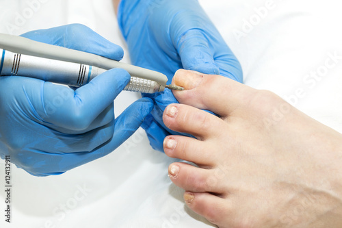 process of pedicure at beauty salon