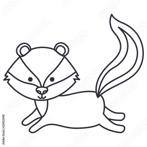 skunk cartoon icon. Cute animal creature and little theme. Isolated design. Vector illustration