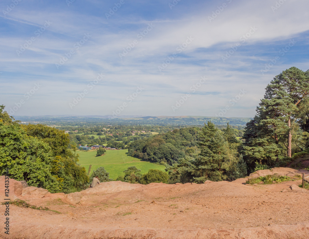 View from Alderley Edge country park, Cheshire, UK