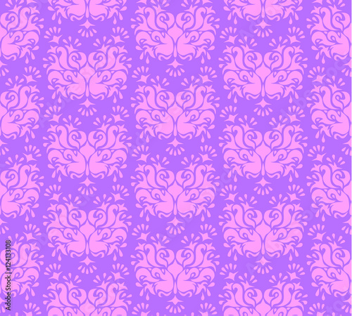 Vector seamless pattern background. Classical purple luxury old