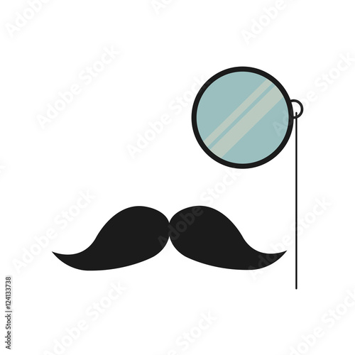 mustache and glass gentleman icon vector illustration design