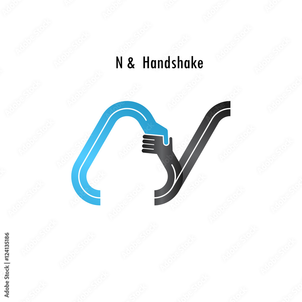 N- letter icon abstract logo design vector template. N- letter icon abstract logo design vector template.