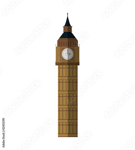 big ben london city isolated icon vector illustration design