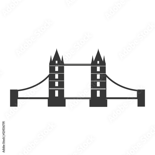 Classic British bridge icon vector illustration design
