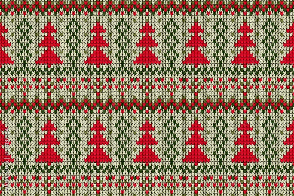 Knitted seamless Christmas tree print Knitted seamless Christmas tree print