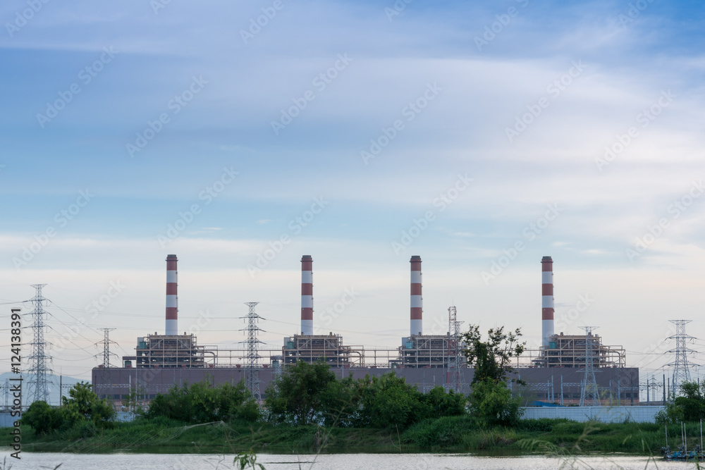 Power plant, Energy power station with beautiful sky at evening