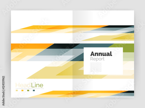 Geometric business annual report templates, modern brochure flyer template