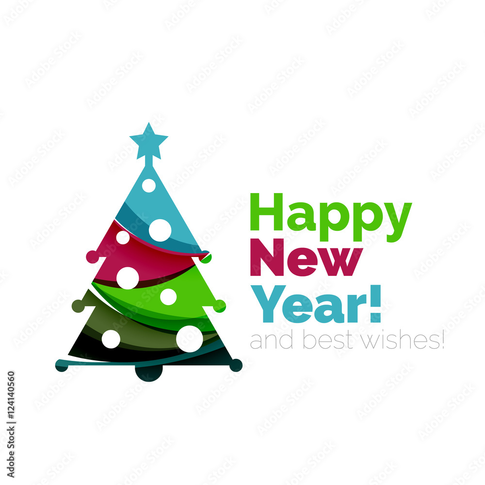Happy New Year and Chrismas holiday greeting card elements Happy New Year and Chrismas holiday greeting card elements