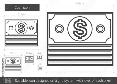 Cash line icon.