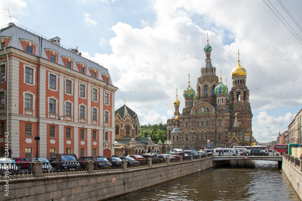 Obraz premium Rosja, Sankt Petersburg, Kościół Krwi