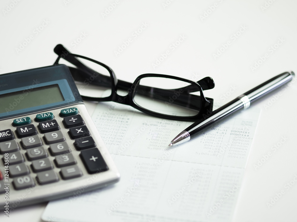 Saving account pass book with credit card, ball pen for financia Saving account pass book with credit card, ball pen for financia