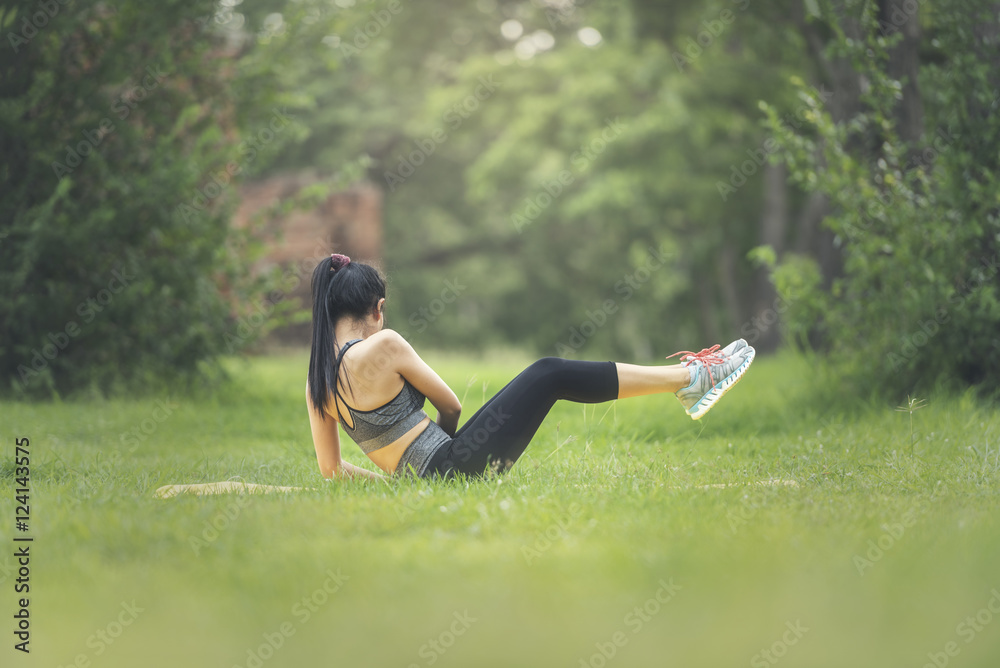 young woman doing fitness stretching outdoors young woman doing fitness stretching outdoors
