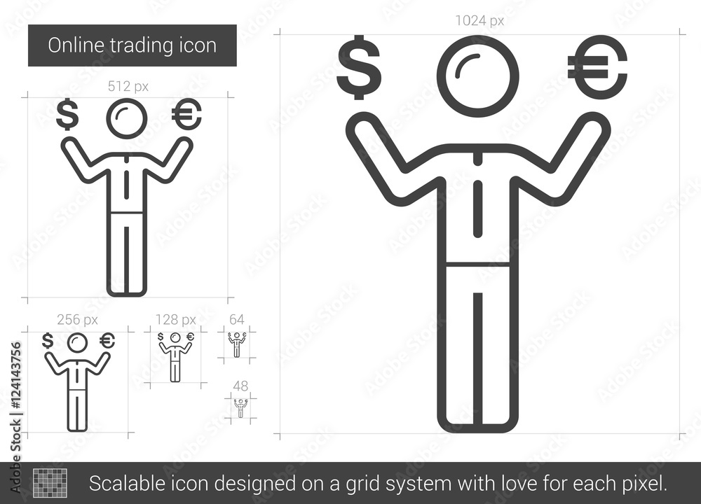 Online trading line icon. Online trading line icon.