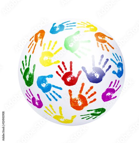 Ball mit Handabdrücken
